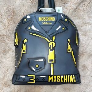 MOSCHINO X SIMS NWT runway leather pixel effect limited edition unisex back pack